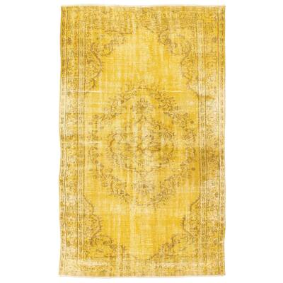 ECARPETGALLERY Hand-knotted Color Transition Gold Wool Rug - 5'2 x 8'8
