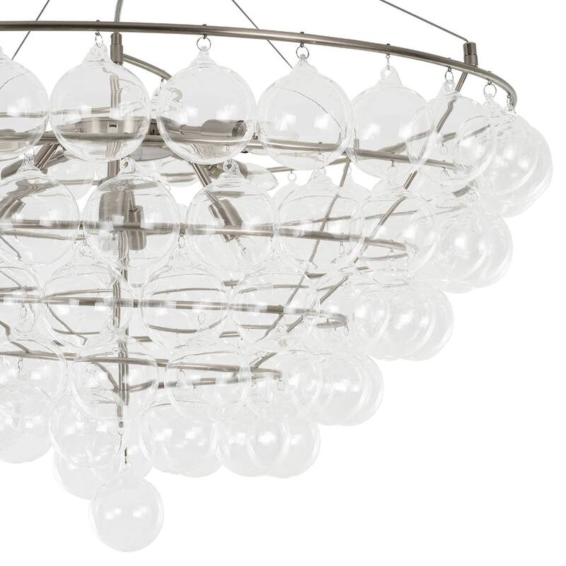 Luxury Sculptural Cluster Glass Globe Bubble Round Cage Chandelier
