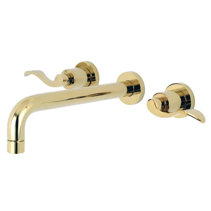 NuWave 3-Hole Wall Mount Roman Tub Faucet - Polished Brass
