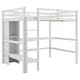 preview thumbnail 17 of 22, Full Size Loft Bed with Bulit-in Desk and Multifunction Storage Shelves, Wooden Loft Bedframe with Ladder and Guardrail