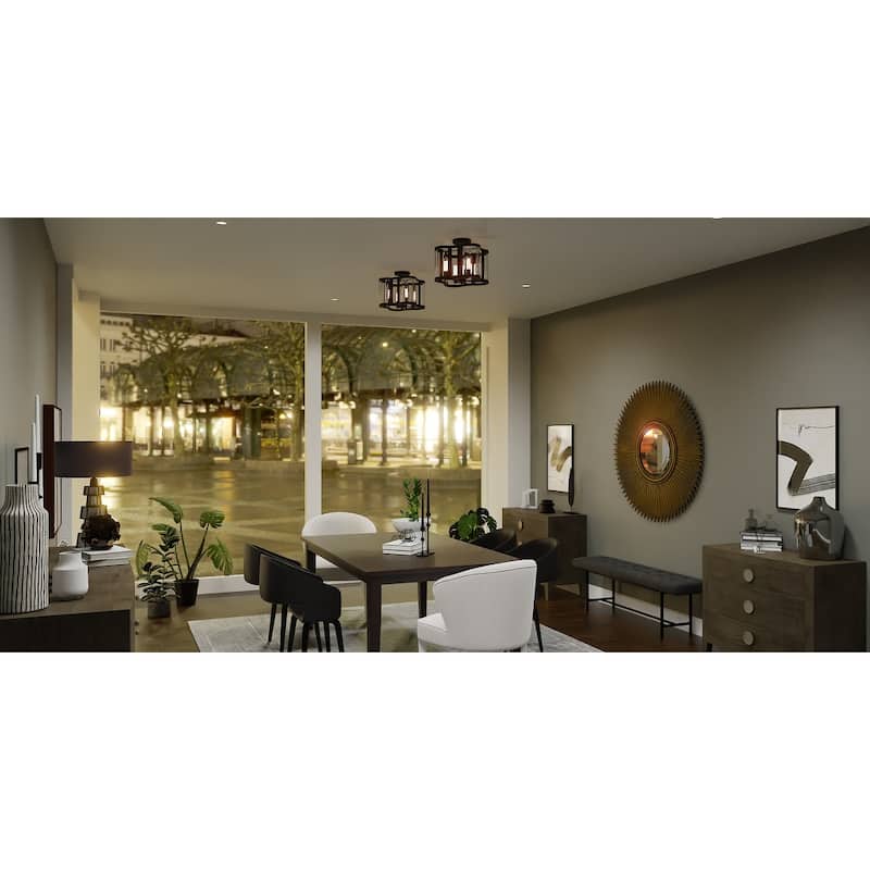 Renee 4-Light Matte Black Semi-Flush Mount Light