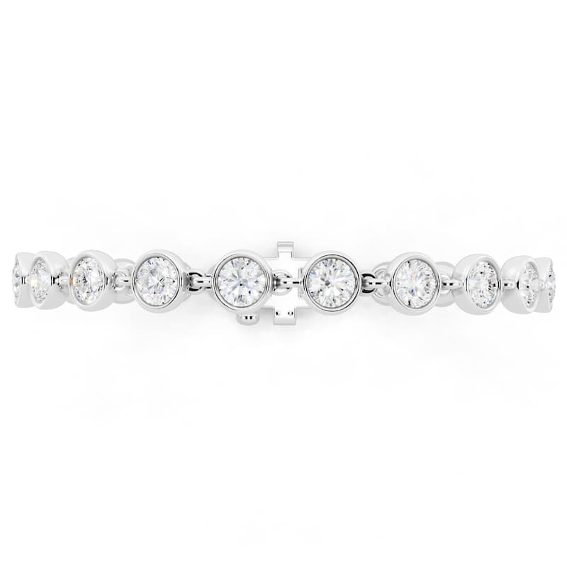Auriya 14K Gold Round Lab Grown Diamond Station Tennis Bracelet 4 2/5 ct. tw. (E-F VS)