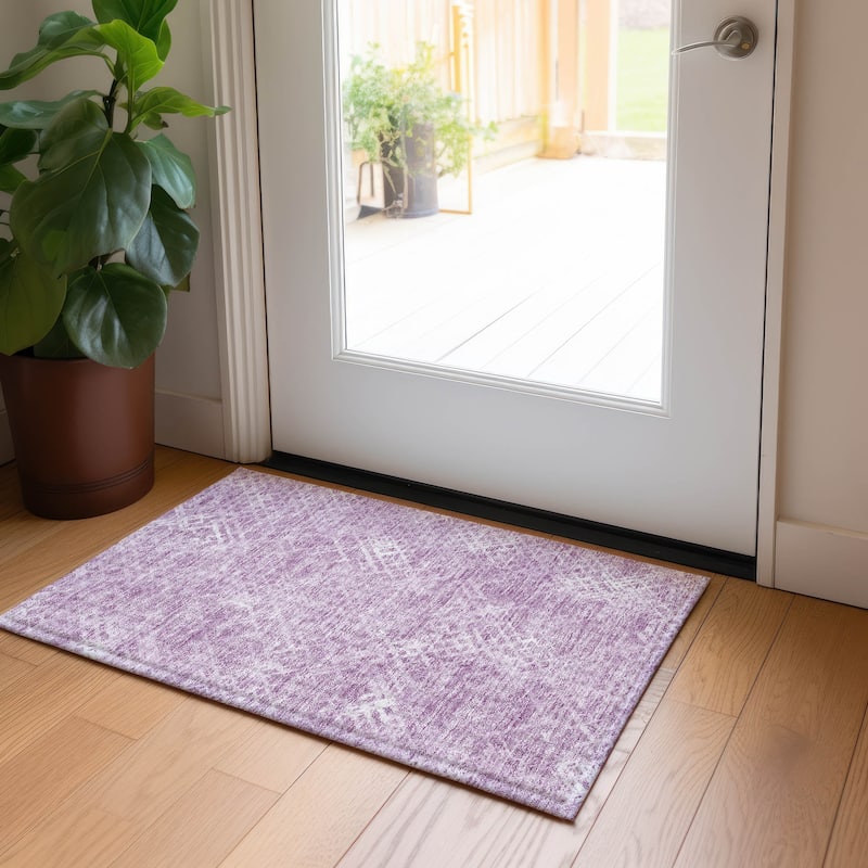 Machine Washable Indoor/ Outdoor Chantille Vintage Trellis Rug