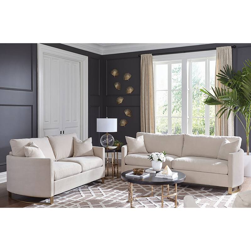 Corliss Velvet Upholstered Sofa Set