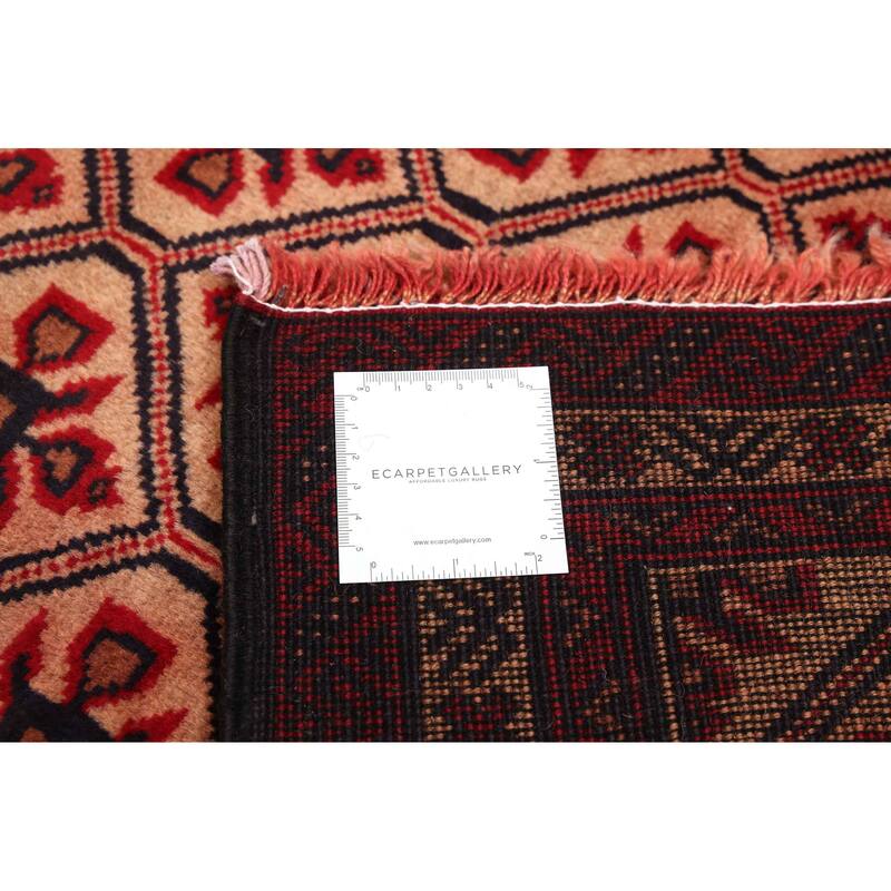 ECARPETGALLERY Hand-knotted Teimani Beige, Red Wool Rug - 2'11 x 4'11