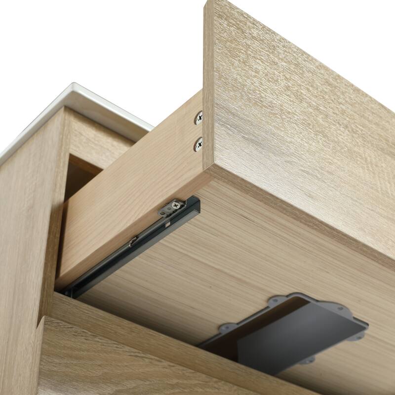 24" Floating Bathroom Vanity Cabinet with 2 Soft-Close Drawers, Wood Grain Design, Eco-Friendly Plywood