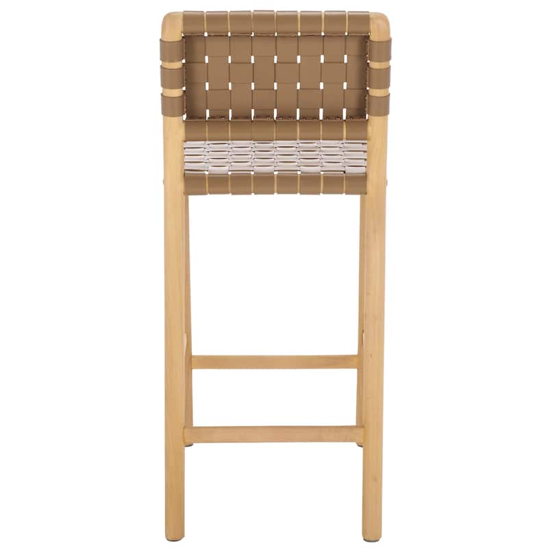 SAFAVIEH Couture Jeremiah Woven Leather 26-inch Counter Stool - 16"W x 19"D x 36"H