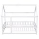 preview thumbnail 9 of 7, White Pine Wood House Frame Floor Bed with Fence Design