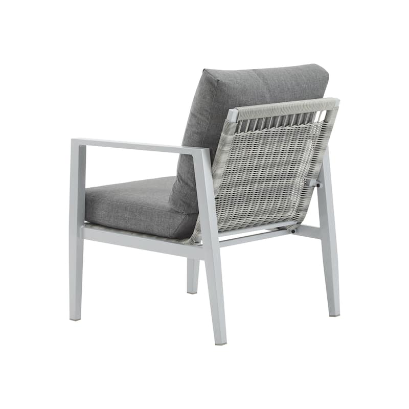 Sleek Aluminum Lounge Chair with Rope Accents