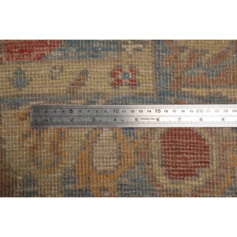 Hand Knotted Oriental 100% Wool Carpet Transitional Floral Navy Blue & Blues Oushak Area Rug - 7' 2'' X 5' 2''