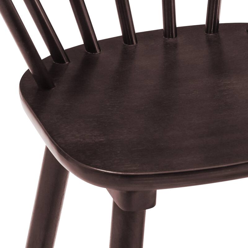 Set of 2 Counter Height 24.in Bar Stools for Kitchen Island with Solid Wood and Spindle Back Barstool
