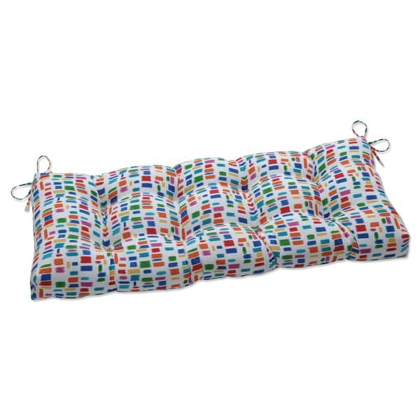 Shop Pillow Perfect Outdoor Indoor Color Tabs Primaries Outdoor Tufted Bench Swing Cushion 44 X 18 X 5 Overstock 31910432