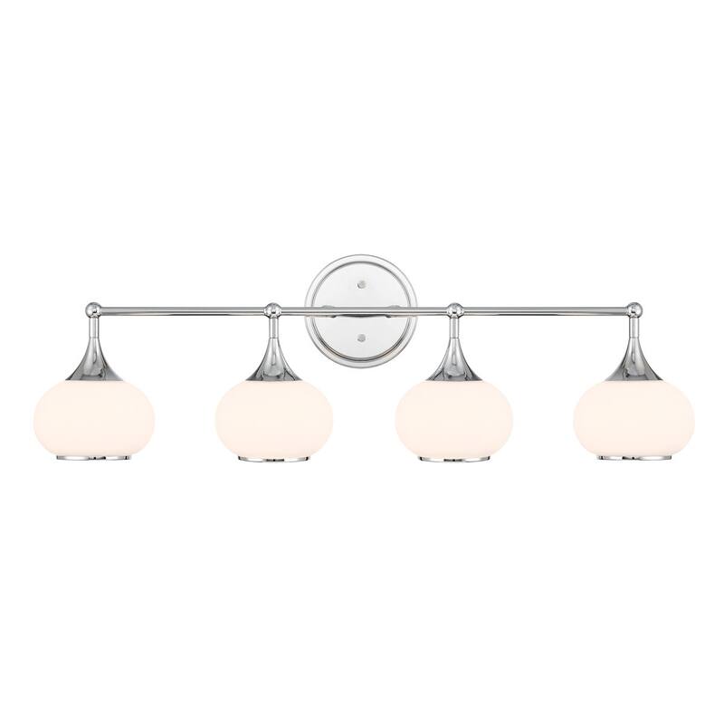 Acroma Aged Brass/Polished Chrome Finish Modern Globe Vanity Light