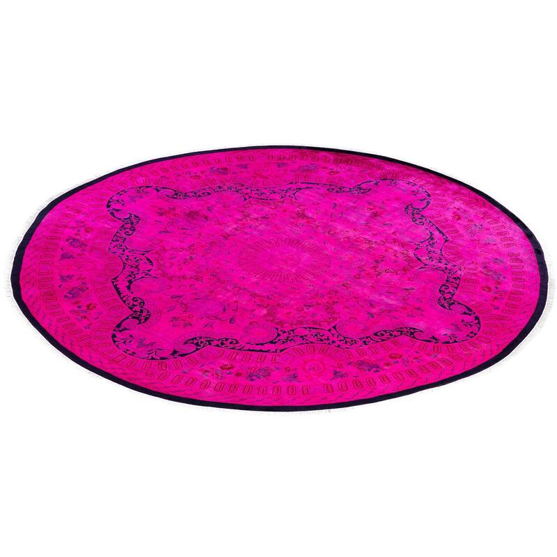 Overdyed One-of-a-Kind Hand-Knotted Area Rug - Pink - 8' 1" x 8' 1"
