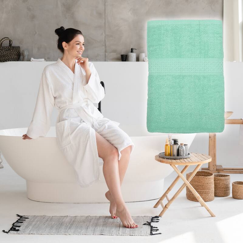 1 Pcs Cotton Bath Towel, Plain Soft Absorbent Cotton Bath Towel, Classic Design, 27.56" x 55.12"