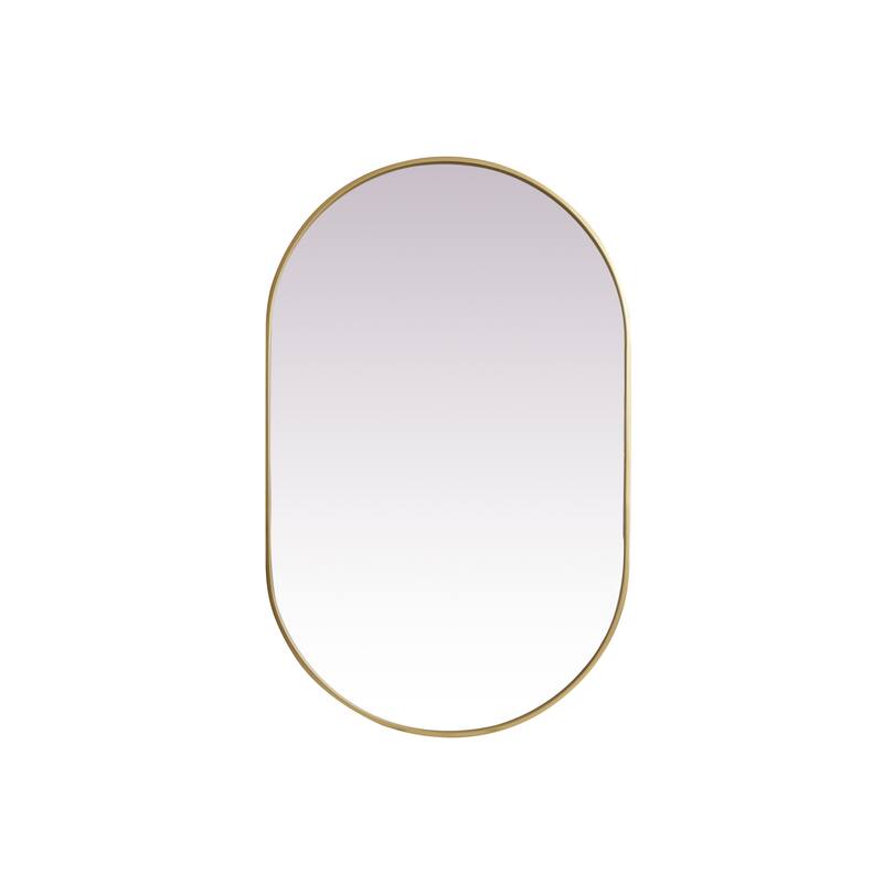 Elegant Lighting MR2A3048 Asha 30" W x 48" H Oval Framed Bathroom - Brass