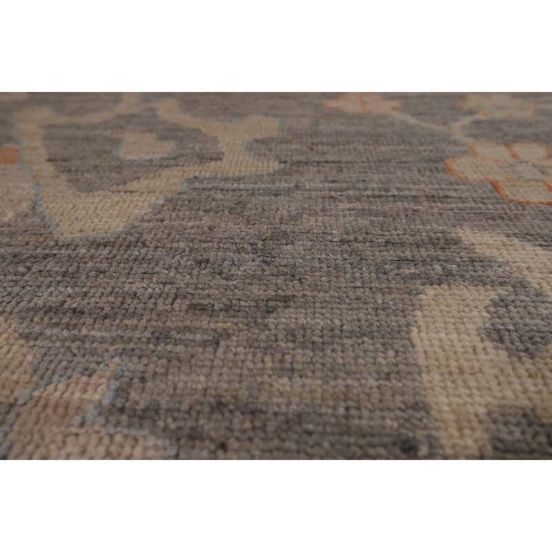 Gray Oushak Turkish Large Area Rug Hand-Knotted Wool Carpet - 10'1"x 13'8"