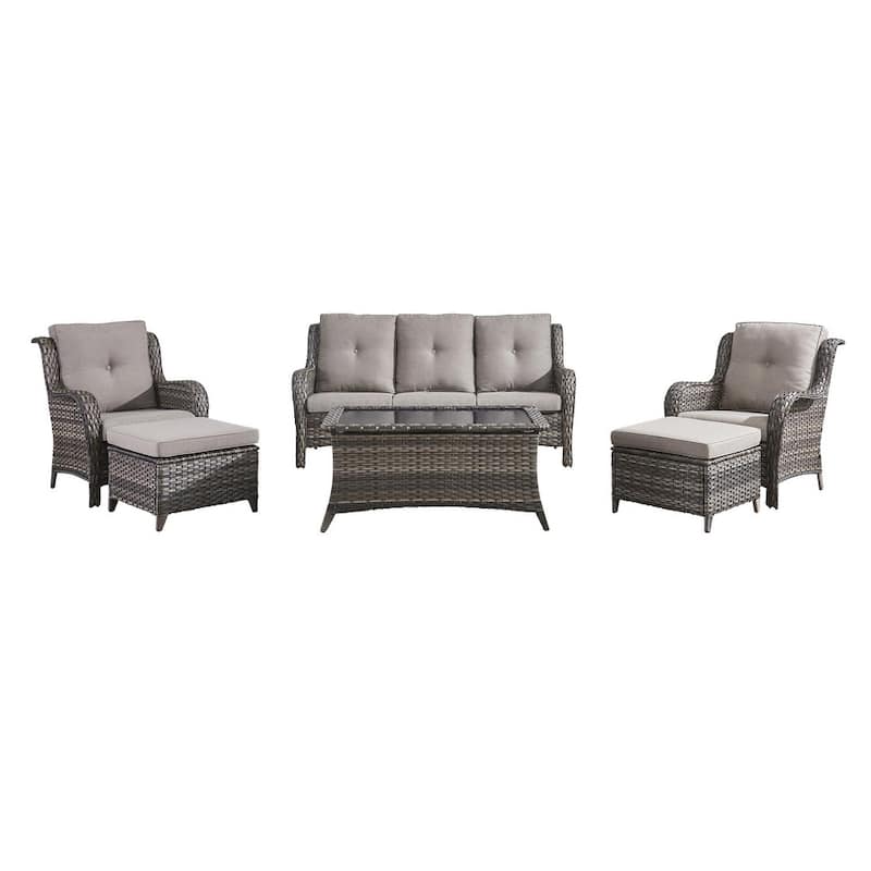 Gymojoy 2 Piece Outdoor Ottoman Wicker Patio Ottomans