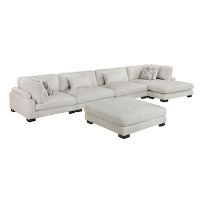 Abbeville Microfiber 5-Piece Modular Sectional with Chaise and Ottoman