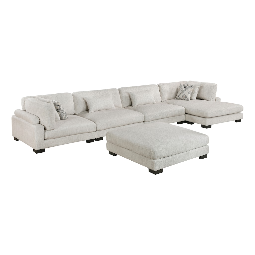 Abbeville Microfiber 5-Piece Modular Sectional with Chaise and Ottoman