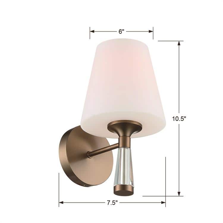 Ramsey 1 Light Vibrant Gold Wall Mount - 6'' W x 10.5'' H x 7.5'' D