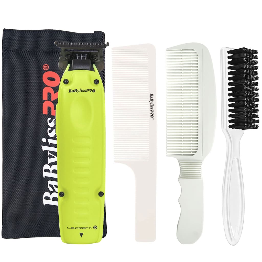 BaBylissPRO FXONE Lo-ProFX Limited Edition Neon Yellow Clipper with Charging Base & Battery FX829 Accessory Bundle - Neon Yellow