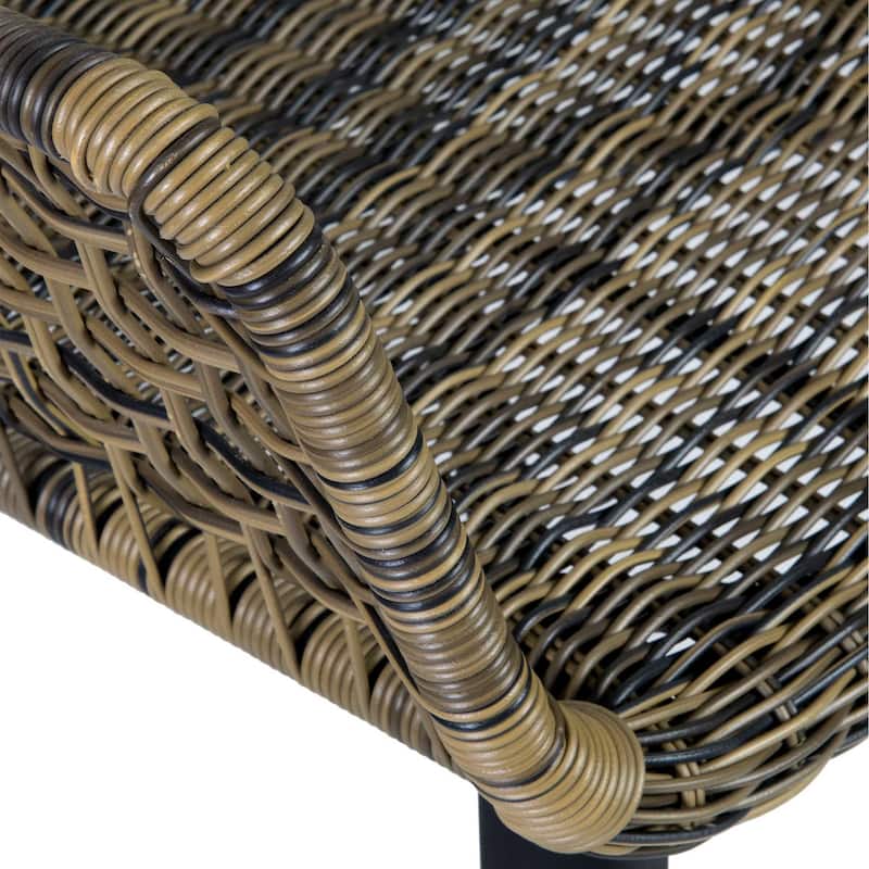 Teak Wood And Synthetic Rattan Outdoor Armchair by East at Main