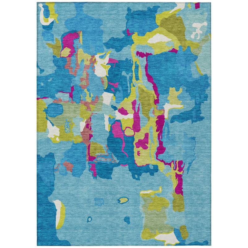 HomeRoots Abstract Transitional Rectangle Outdoor Rug