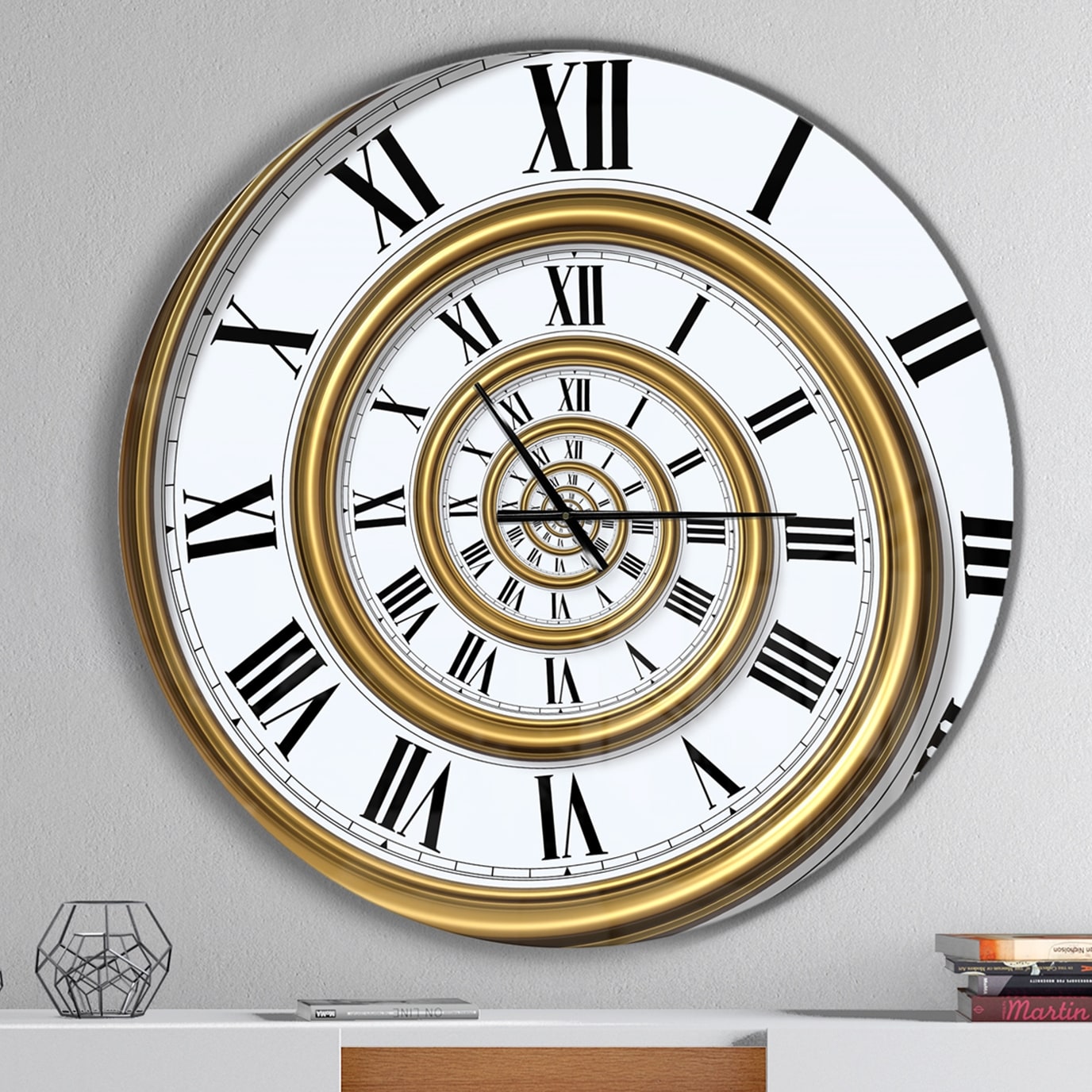 Designart Time Spiral In Antique Style Oversized Contemporary Wall Clock On Sale Overstock 23534655