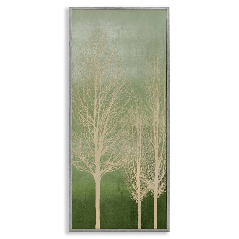 Stupell Tree Over Ombre Framed Giclee Art Design By Kate Bennett - 10 x 24 - Grey