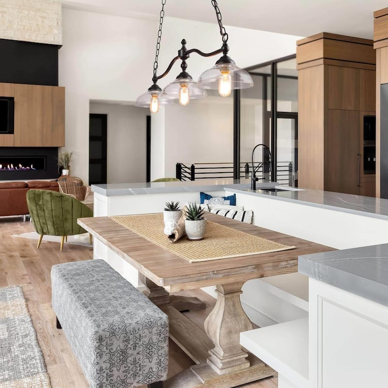 Carbon Loft Miskimins 3-light Oil-rubbed Bronze Chandelier Linear Glass Kitchen Island - L38"xW7.9"xH8.3"