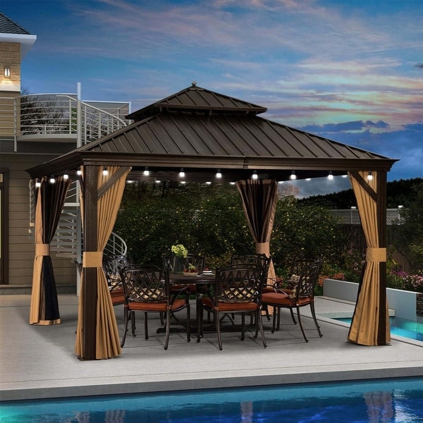 誕生日プレゼント PURPLE LEAF Outdoor Gazebo Aluminum Frame Galvanized Steel シングルカード