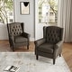 preview thumbnail 78 of 77, Button Tufted Armchair Wingback Wood legs Accent Chairs (Set of 2)