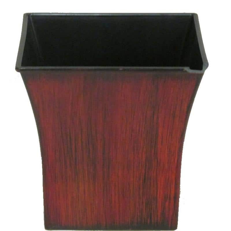 Hand-painted 7-inch Square Pot Planter - Brown