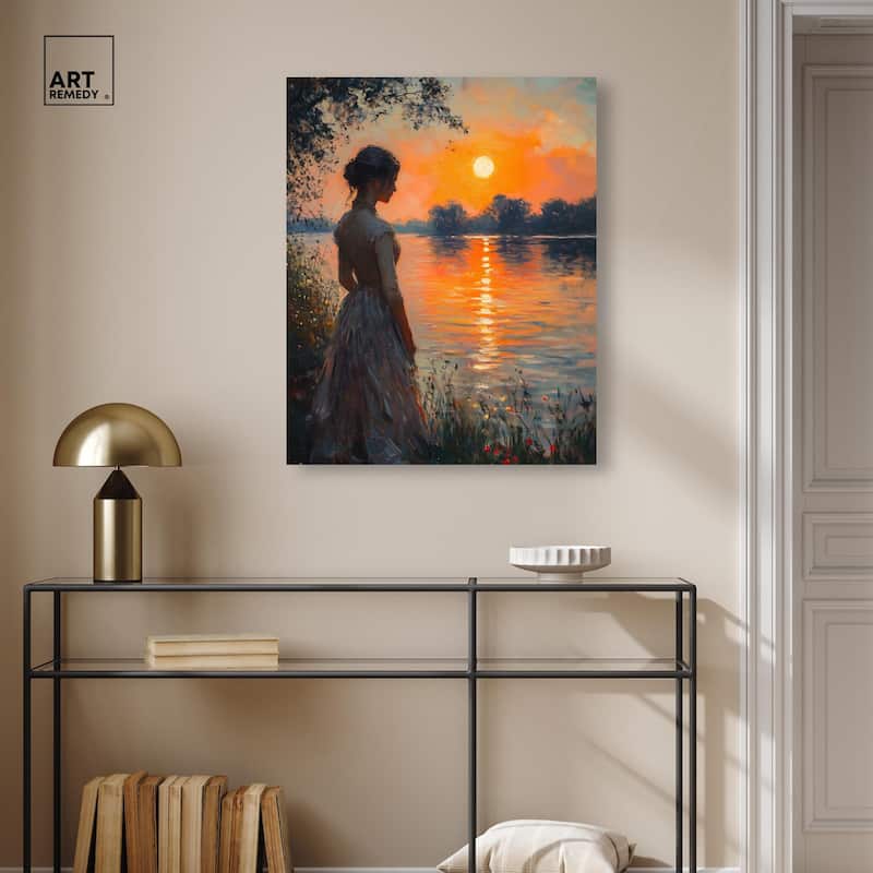Sunset Pond Canvas by Art Remedy, Gallery Wrapped