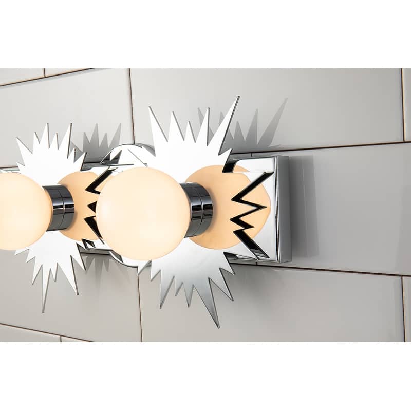 2 Light Chrome Bath vanity light Star Shape