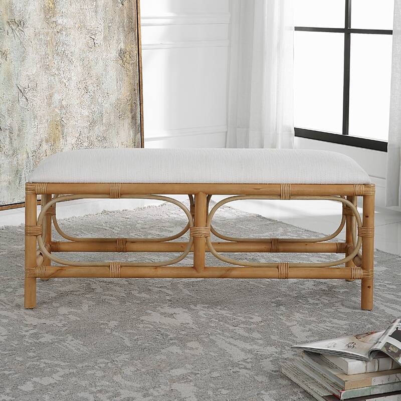 Uttermost 23755 Laguna 48" Wide Wood Framed Fabric Bench