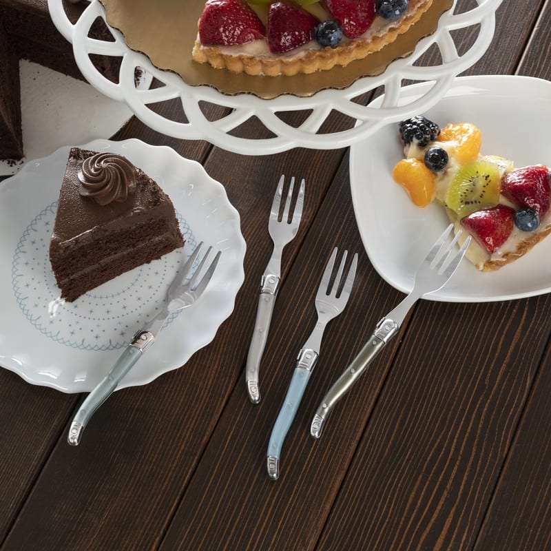 French Home Laguiole Set of 4 Mother of Pearl Cake Forks