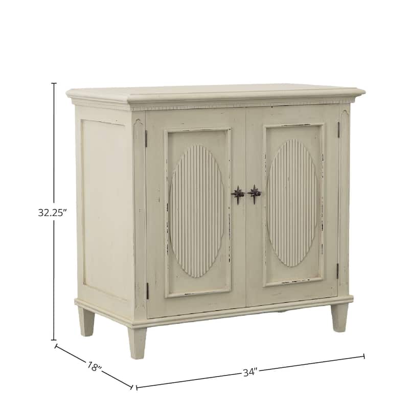 Leona 32.25" 2-Door Storage Cabinet, Cream