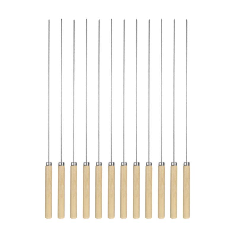 12pcs Kebob Skewers 35cmx2.1mm Wood Handle Round Sticks