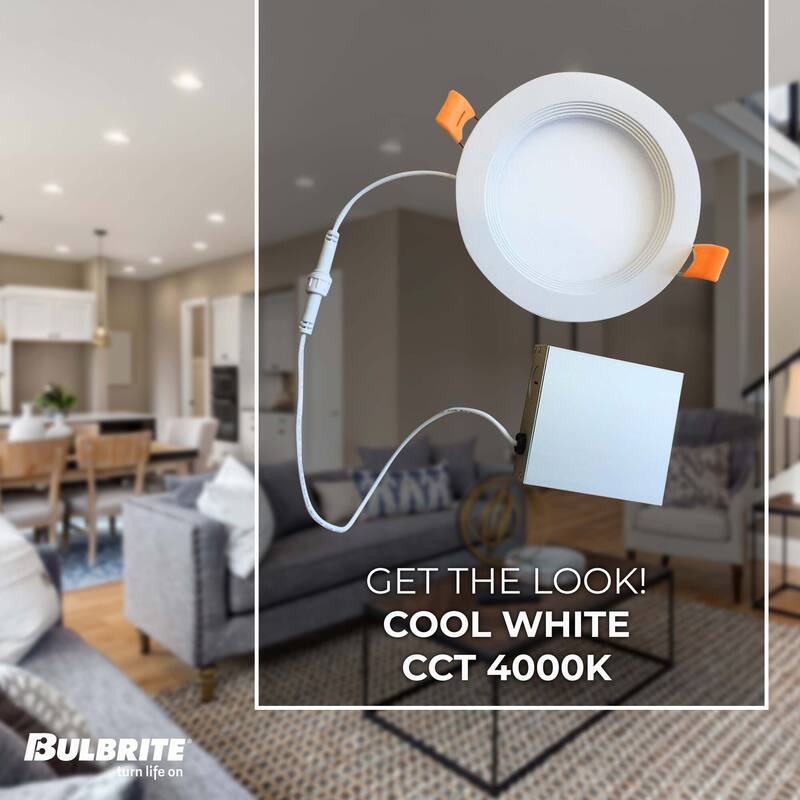 Bulbrite Pack of (2) LED 6" Round Recessed Downlight Fixture with Metal Jbox, 75W Equivalent