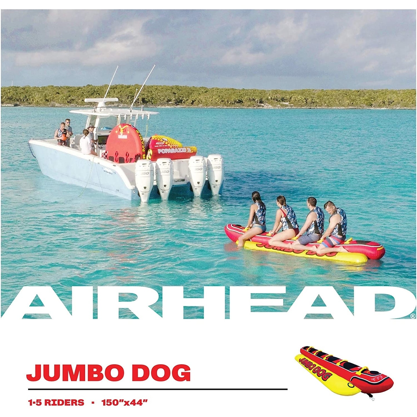 Airhead HD-5 Jumbo Hot Dog Person Rider Inflatable Towable Lake Boat Tube  34.5 Bed Bath  Beyond 36762087