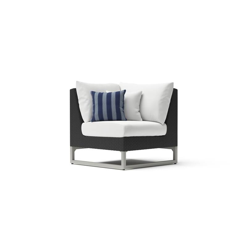 Milo Espresso 4 Piece Sunbrella Outdoor Patio Sectional with Table
