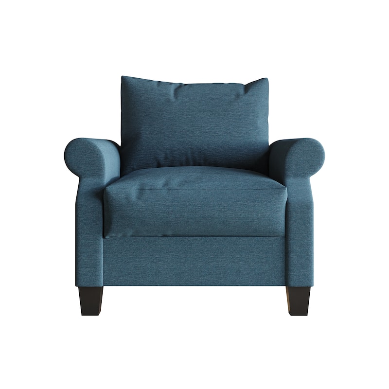 CraftPorch Classic Linen Upholstered Arm Chair - Blue