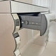 preview thumbnail 6 of 5, Silver Mirrored Console Table with Curved Mirror Front & 2 Drawers, Modern Dressing Table for Hallway & Living Room