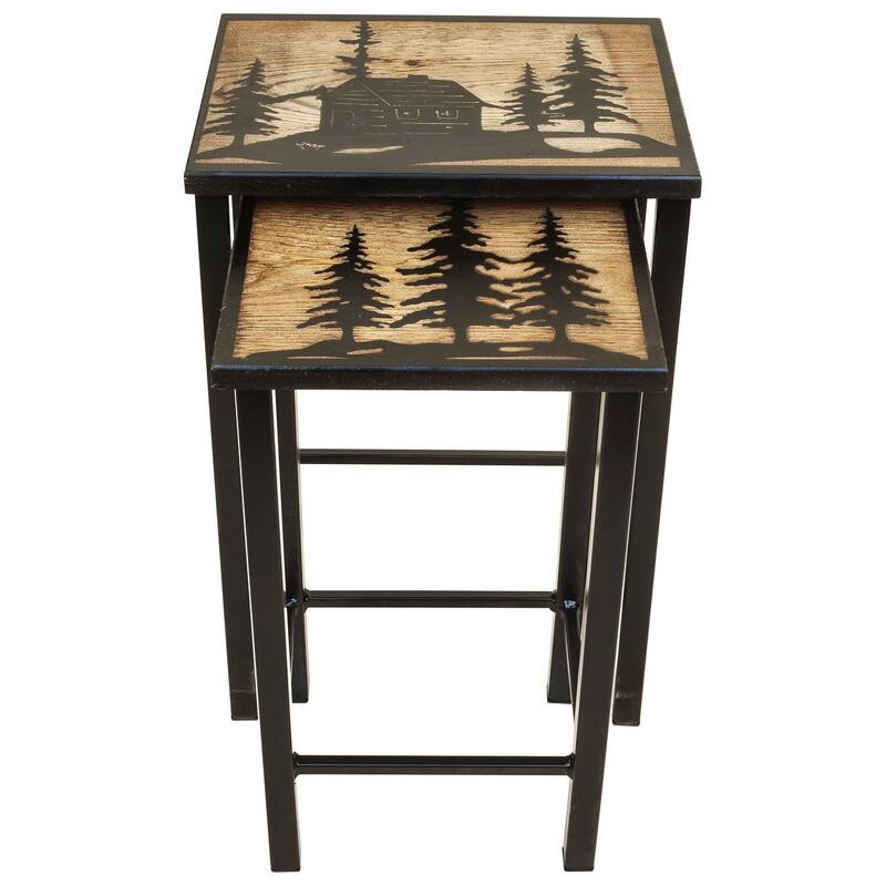 Rustic Nesting End Table Set