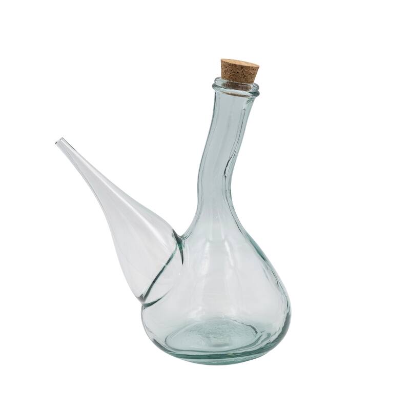 Reclaimed Traditional Glass Wine Pitcher with Cork