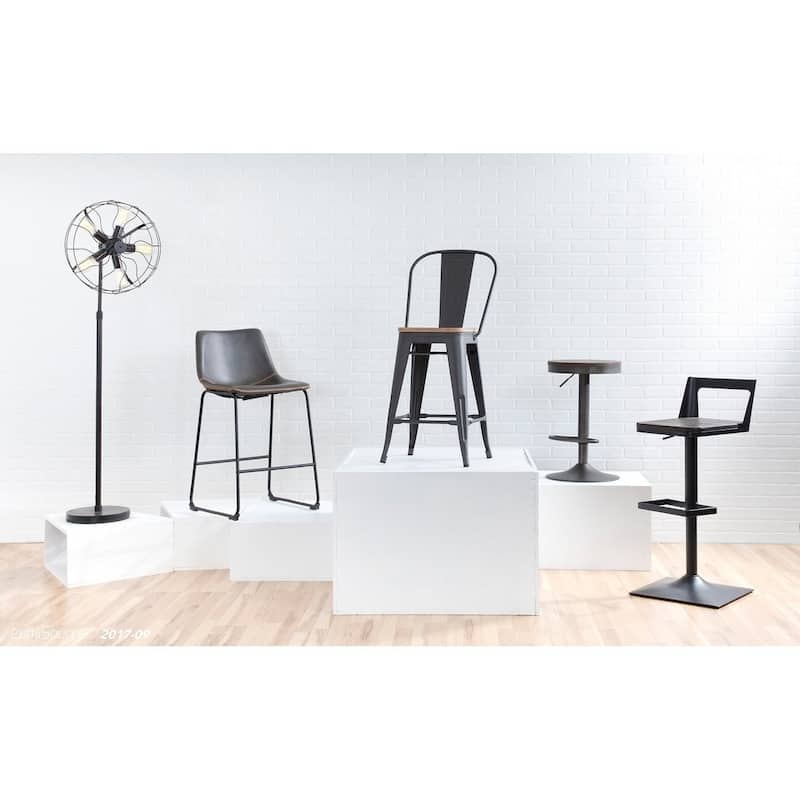 Carbon Loft Goddard Industrial Adjustable Bar Stool (Set of 2)