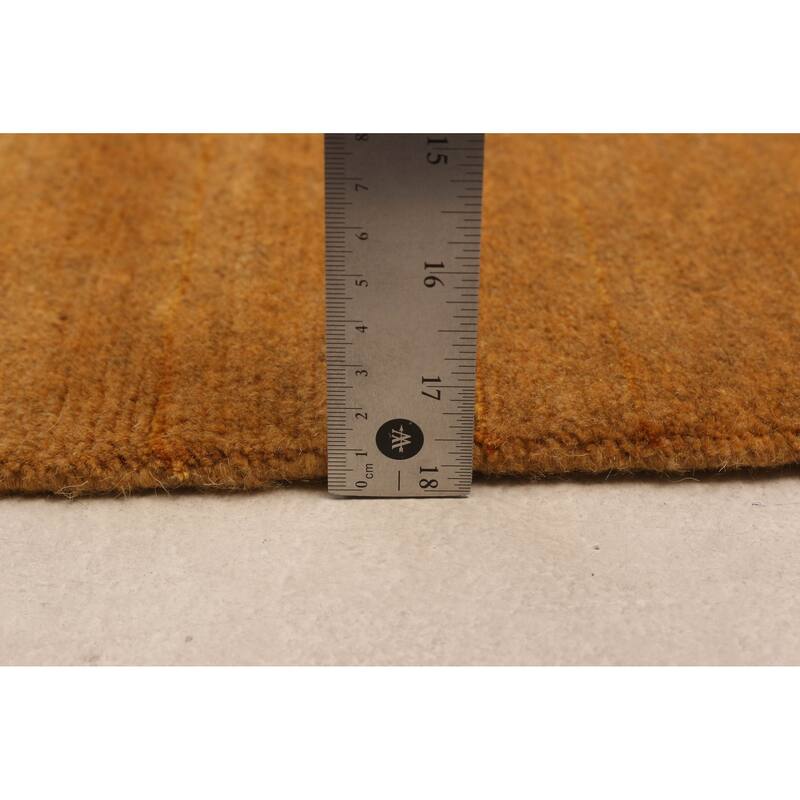 ECARPETGALLERY Hand-knotted Opulence Light Orange Wool Rug - 9'10 x 9'10