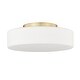 preview thumbnail 1 of 7, Golden Lighting 3136-FM OP Toli 12" Wide LED Semi-Flush Drum Ceiling